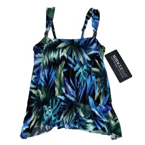 Miraclesuit Size Womens Size 8 Dazzle Tankini Blue Green Bandini NWT